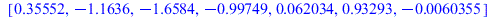 [.35552, -1.1636, -1.6584, -.99749, 0.62034e-1, .93293, -0.60355e-2]; 